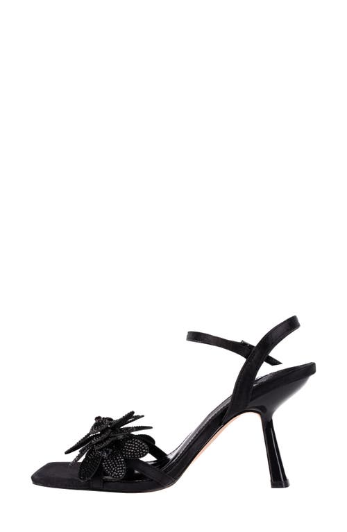 Lady Couture Lust Floral Ankle Strap Sandal In Black