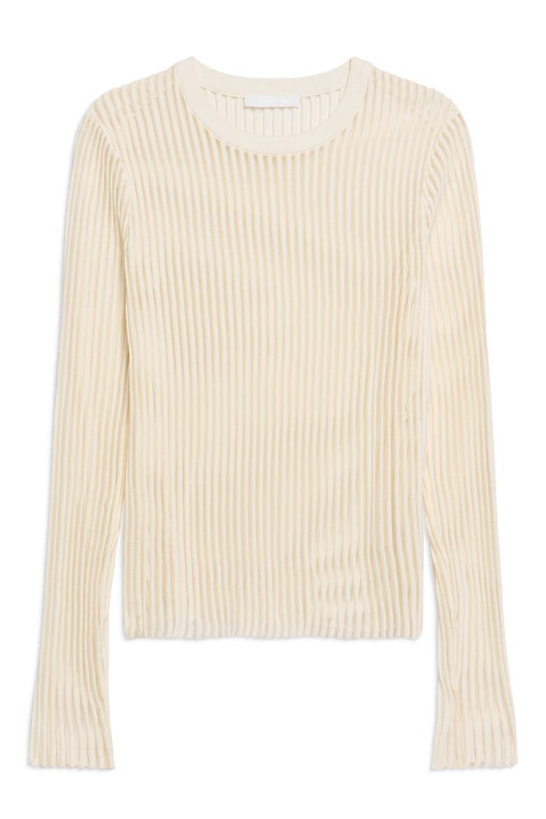 Sheer Stripe Sweater, Alternate, color, IVORY - C05