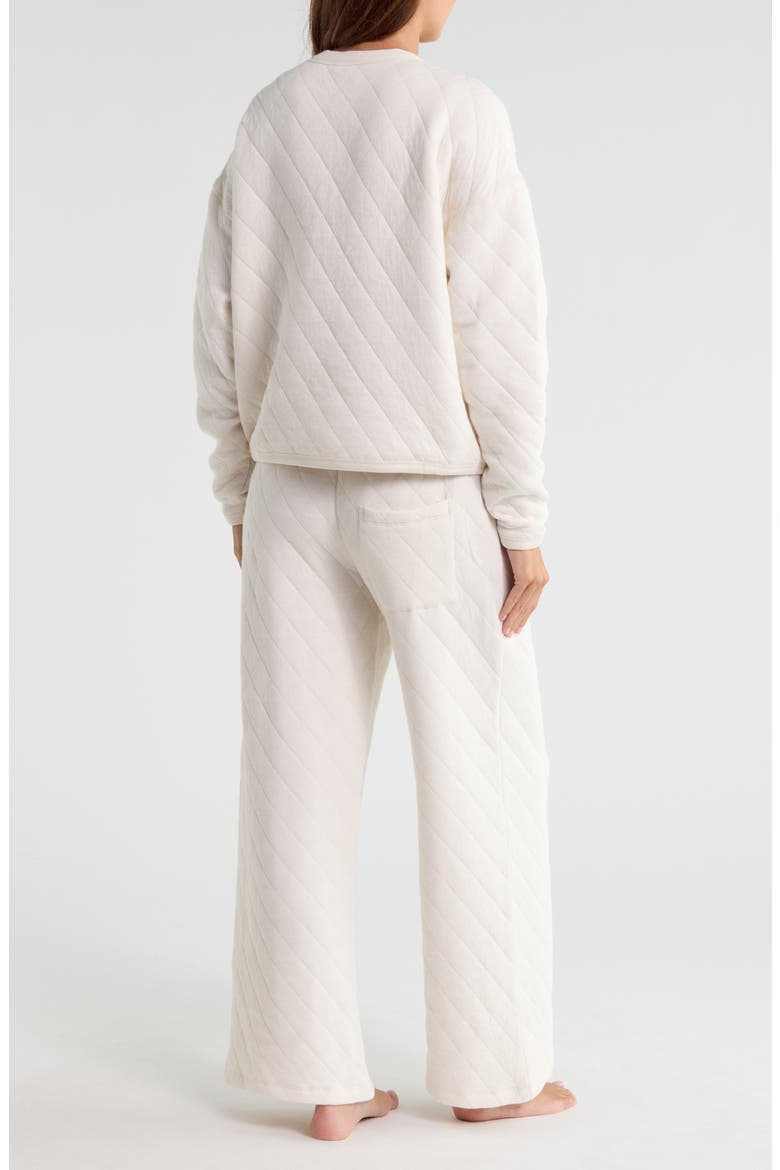 Quilted Cotton Pajamas, Alternate, color, ECRU