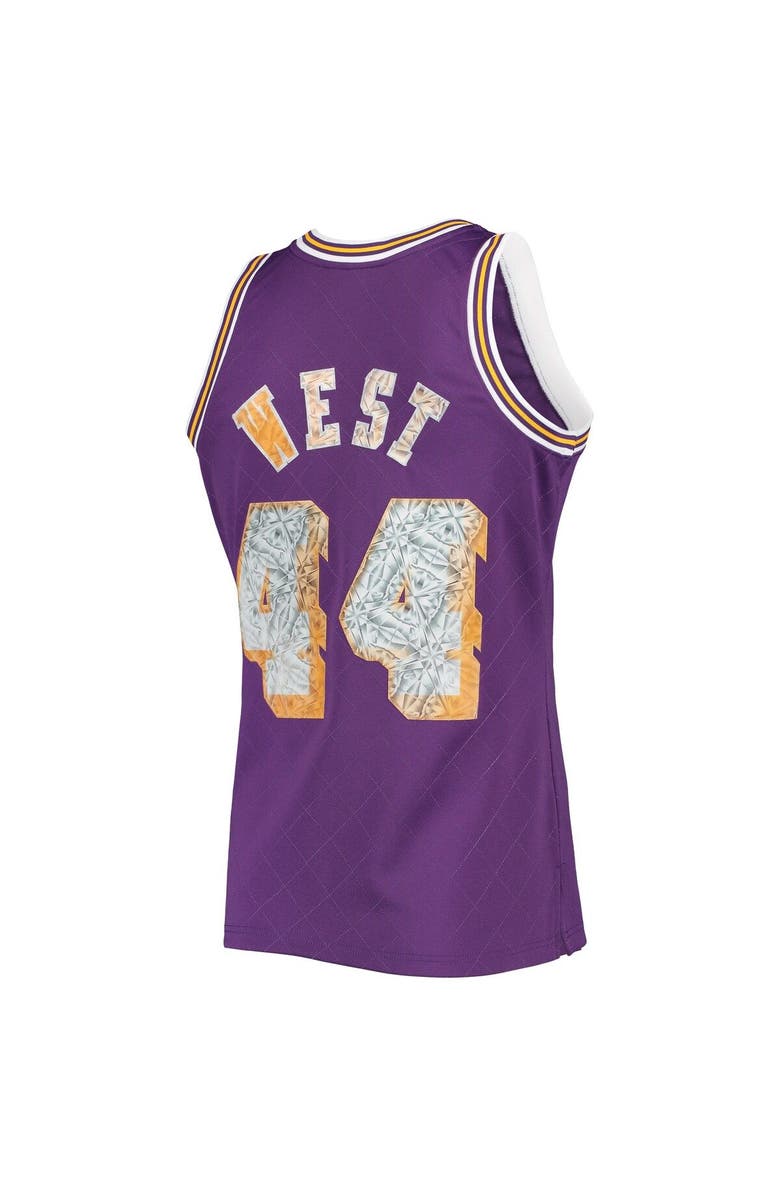 Mitchell & Ness Men's Mitchell & Ness Jerry West Purple Los Angeles Lakers 1971/72 Hardwood Classics NBA 75th Anniversary Diamond Swingman Jersey, Alternate, color, 
