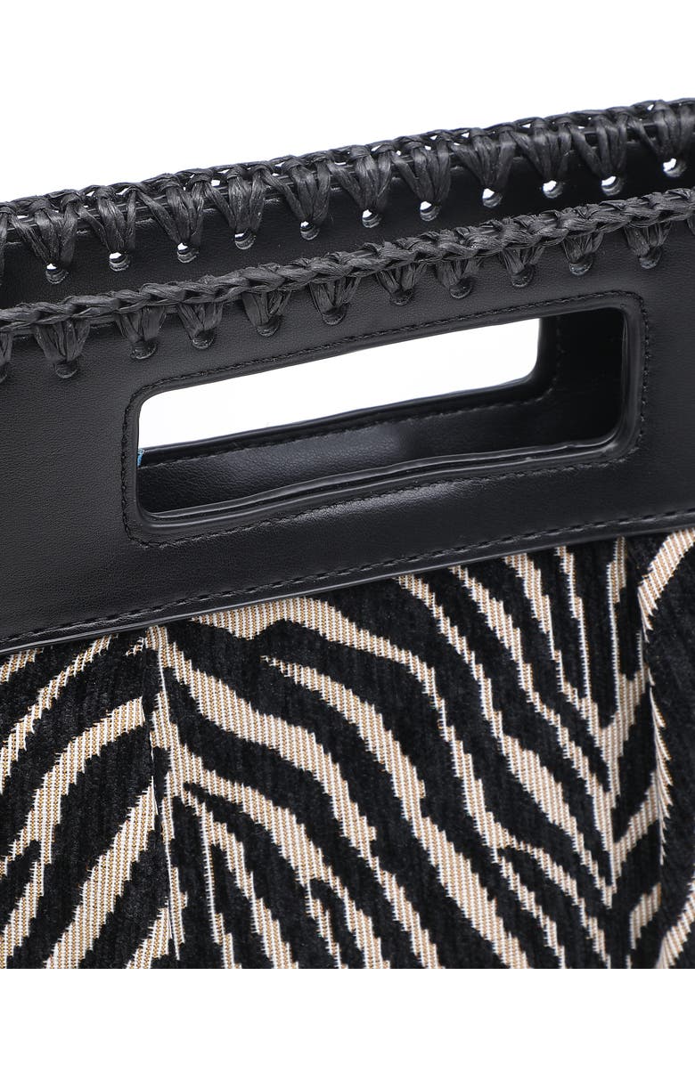 MODA LUXE Zebra Jacquard Clutch, Alternate, color, Ivory Black