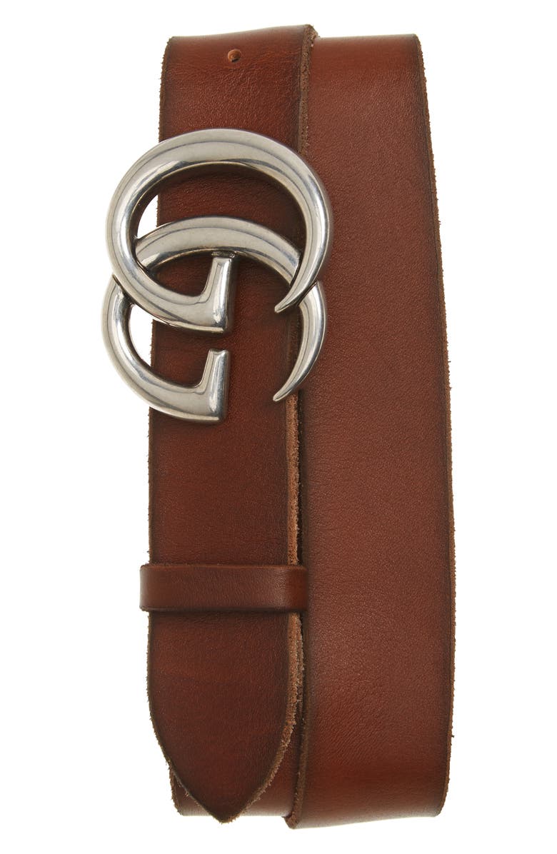 Gucci Distressed Leather Belt, Main, color, 