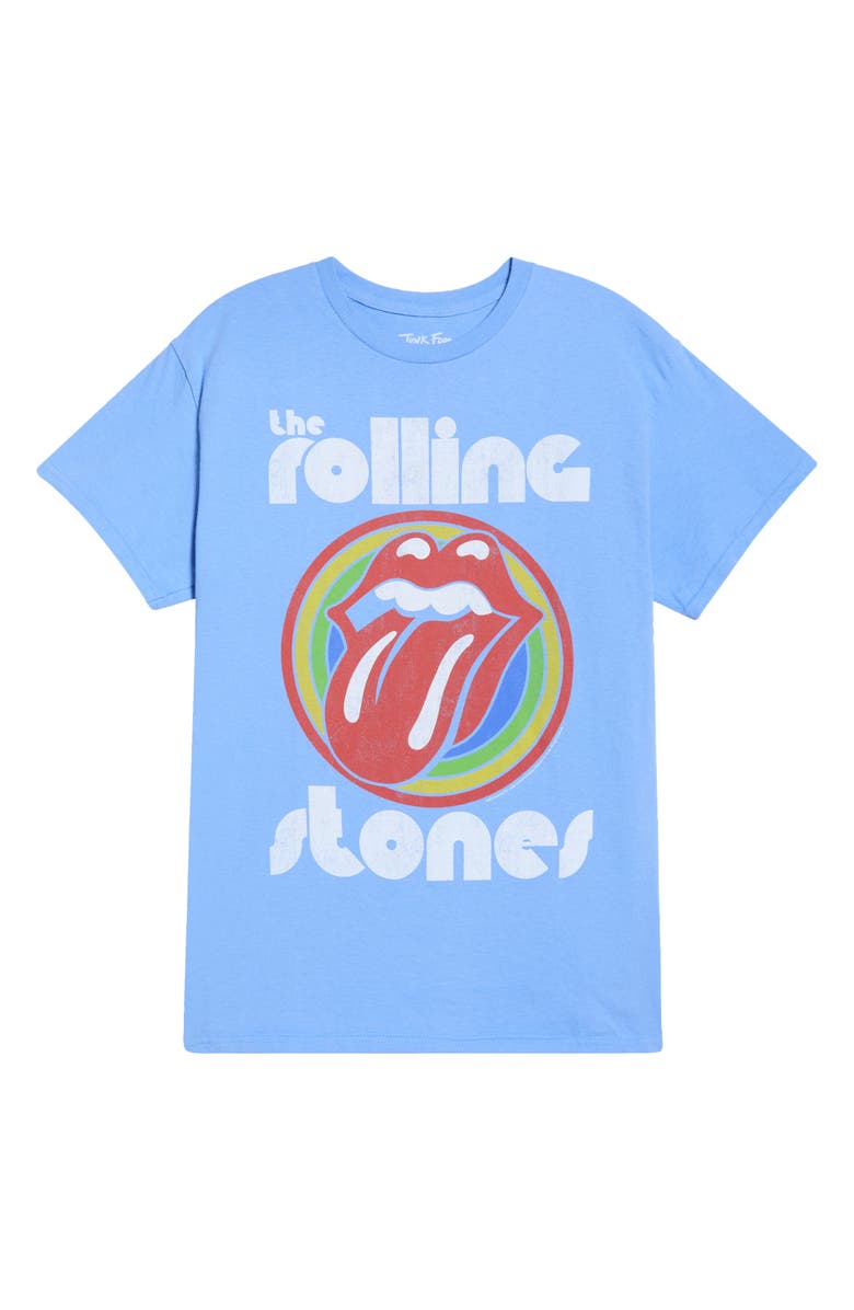 Junk Food Rolling Stones Bullseye Hot Lips Graphic T-Shirt, Main, color, Carolina Blue