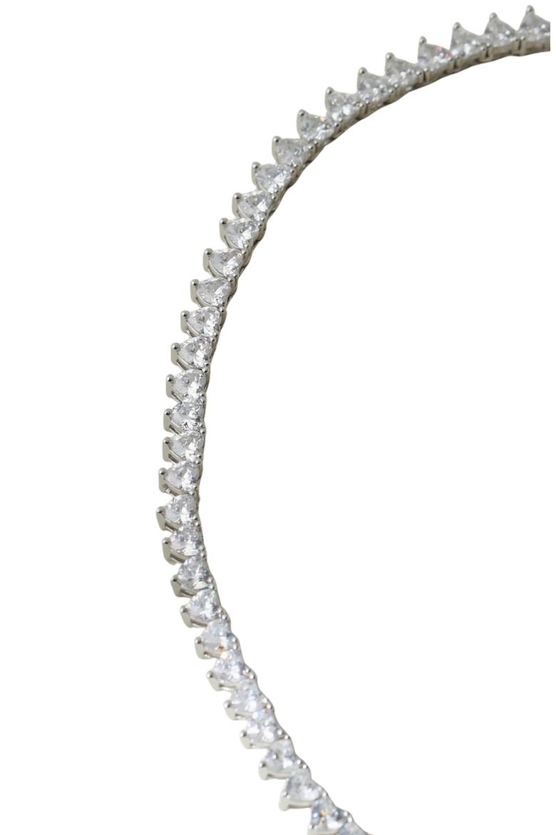 The Iced Out Heart Tennis Necklace, Alternate, color, SILVER