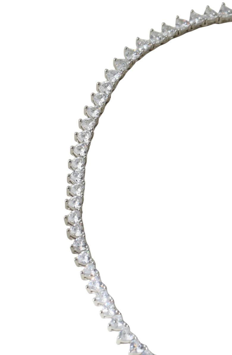 The M Jewelers The Iced Out Heart Tennis Necklace, Alternate, color, Silver