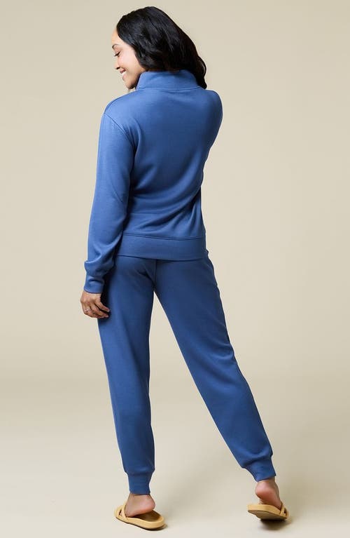 Softies Athleisure Dreamtech 1/4 Zip Jogger Set In Indigo