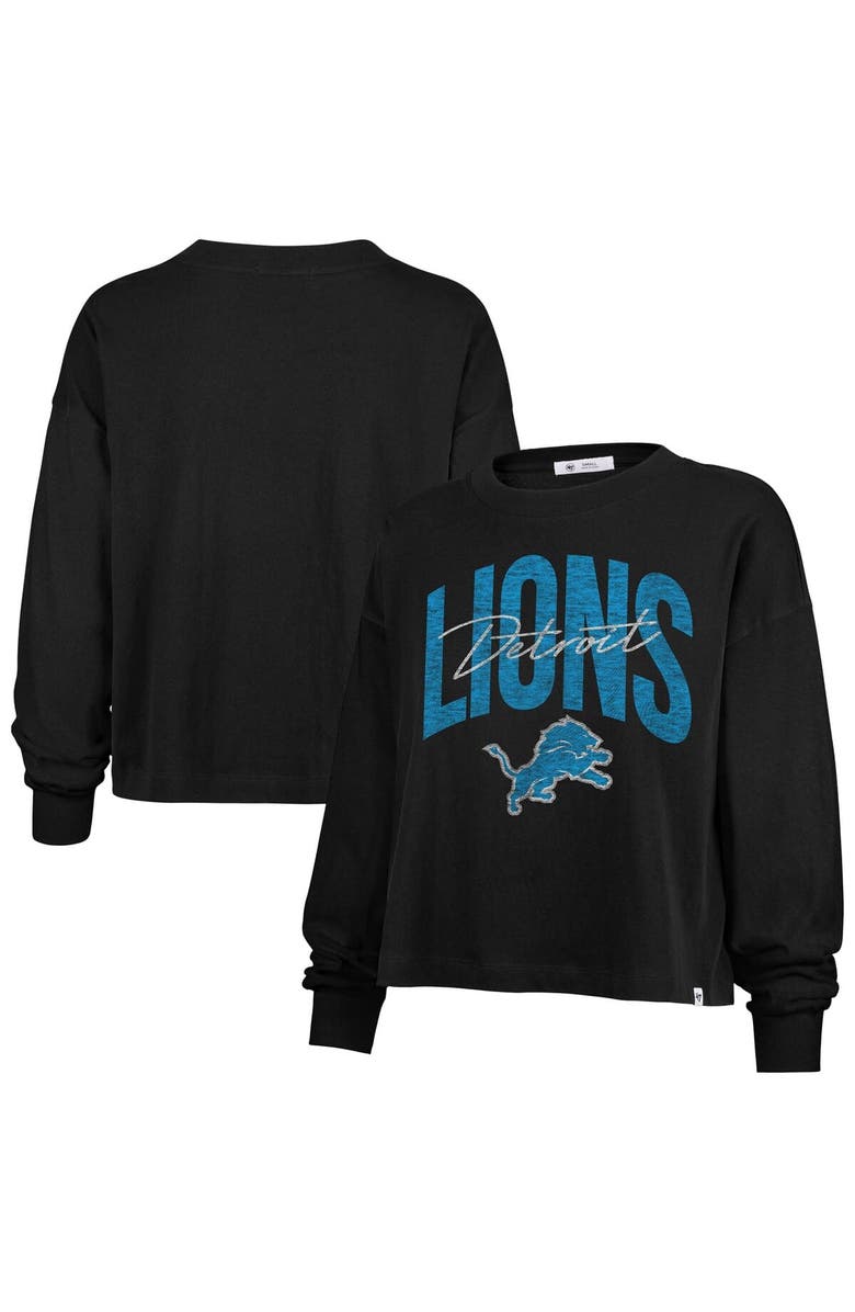 '47 Women's '47 Black Detroit Lions Muse Sydney Long Sleeve T-Shirt, Alternate, color, 