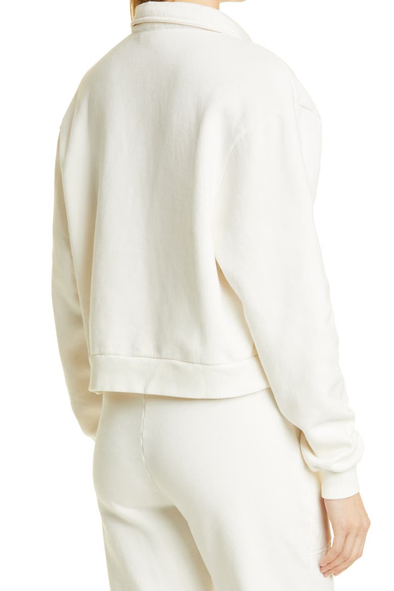 Cotton French Terry Polo Sweatshirt, Alternate, color, LIGHT SHELL