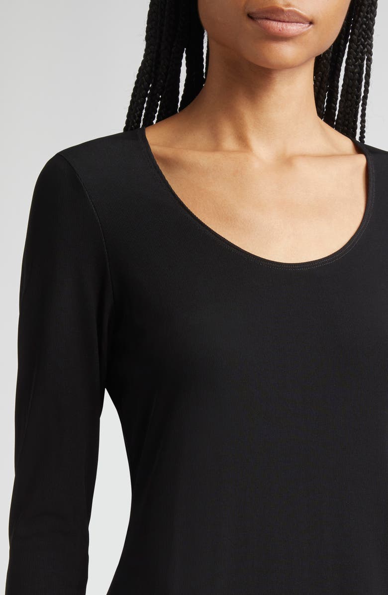 PARTOW Tina Long Sleeve Midi Dress, Alternate, color, Black