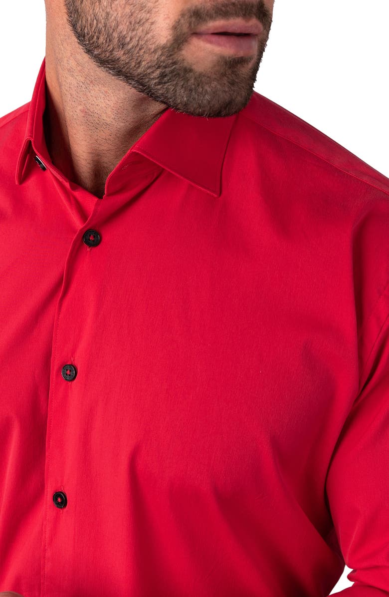 Maceoo Fibonacci Joyce Red Regular Fit Solid Button-Up Shirt, Alternate, color, 