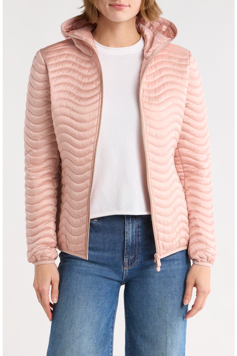 Jinnie Hooded Wavy Quilted Jacket, Alternate, color, BABY PINK
