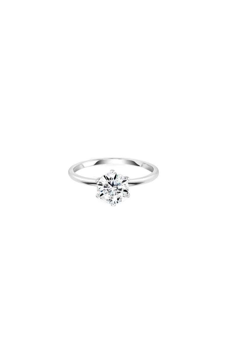 Sterling Silver Betty Ring Dainty Crystal Ring Minimalist, Main, color, Silver
