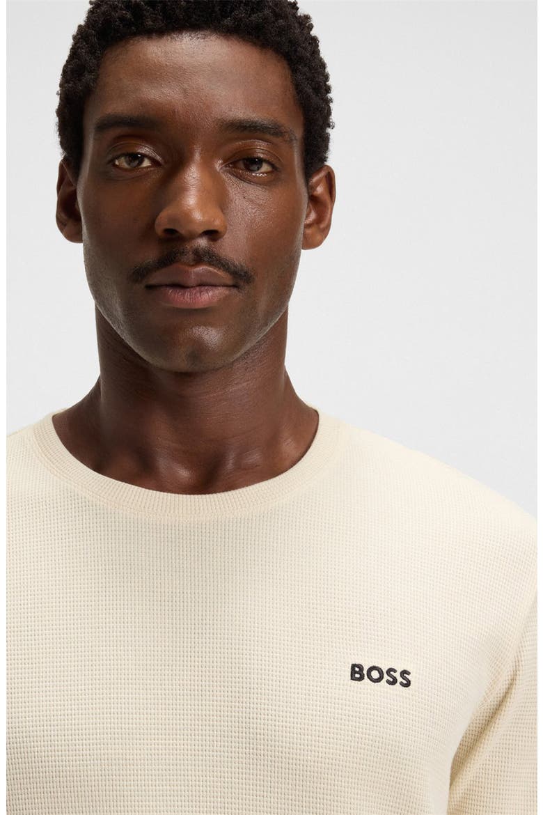 Waffle Knit Long Sleeve Lounge T-Shirt, Alternate, color, IVORY