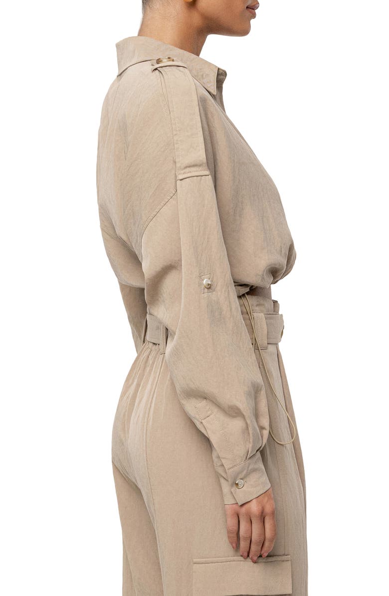 JLUXLABEL Oasis Long Sleeve Crop Top, Alternate, color, Beige