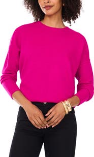 Vince Camuto Exposed Seam Crewneck Sweater