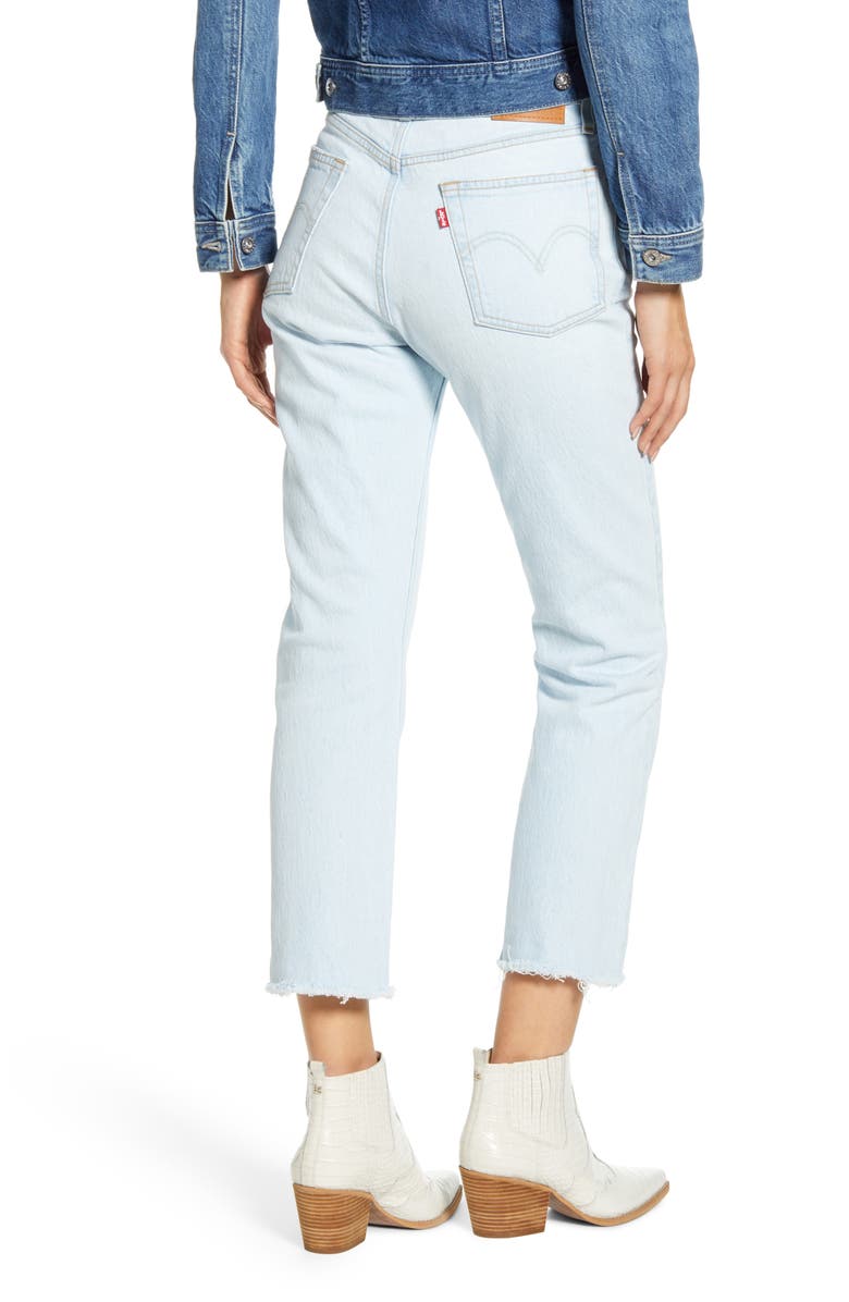 Levi's<sup>®</sup> 501<sup>®</sup> Ripped High Waist Crop Straight Leg Jeans, Alternate, color,