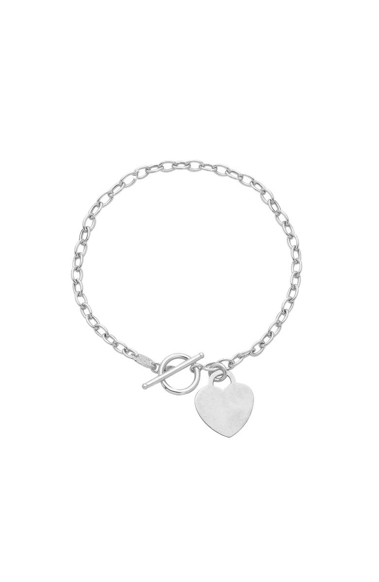 The Lovery Fine Jewelry Gold Heart Toggle Bracelet, Main, color, White Gold