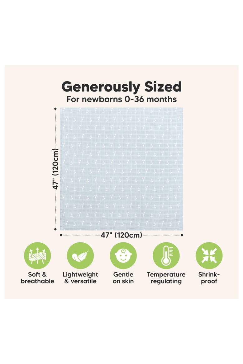 Lumi Muslin Swaddle Blankets, Alternate, color, Bloom
