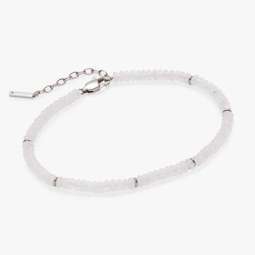 Alex And Ani Clear Quartz Semi-precious Beaded Anklet In Multi