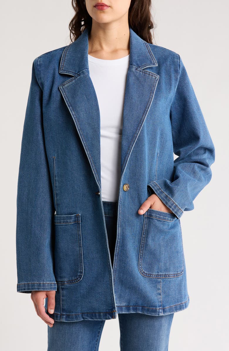 Sanctuary Denim Blazer Jacket, Main, color, Brightside