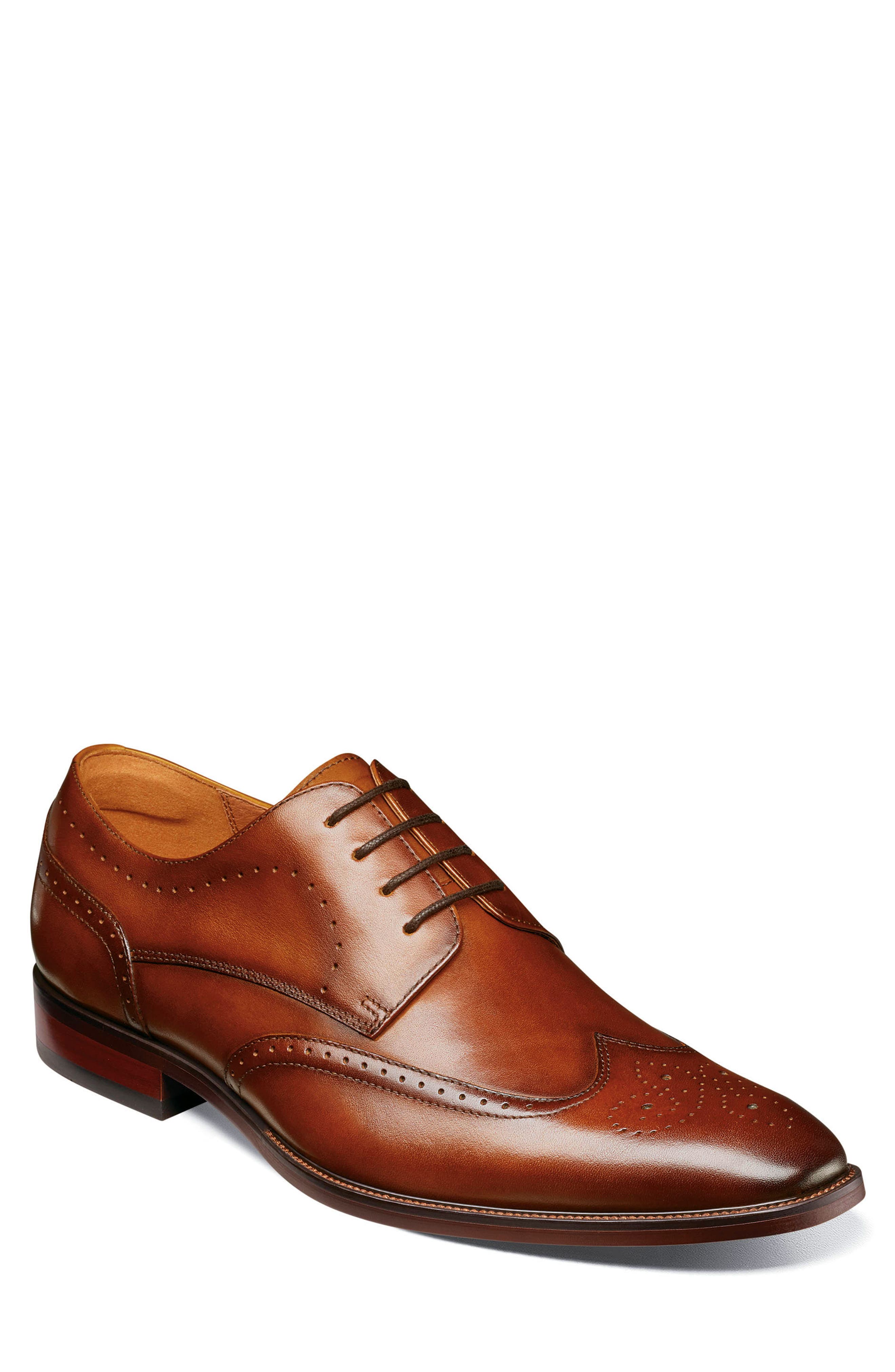 Florsheim Sorrento Wingtip, Main, color, Cognac