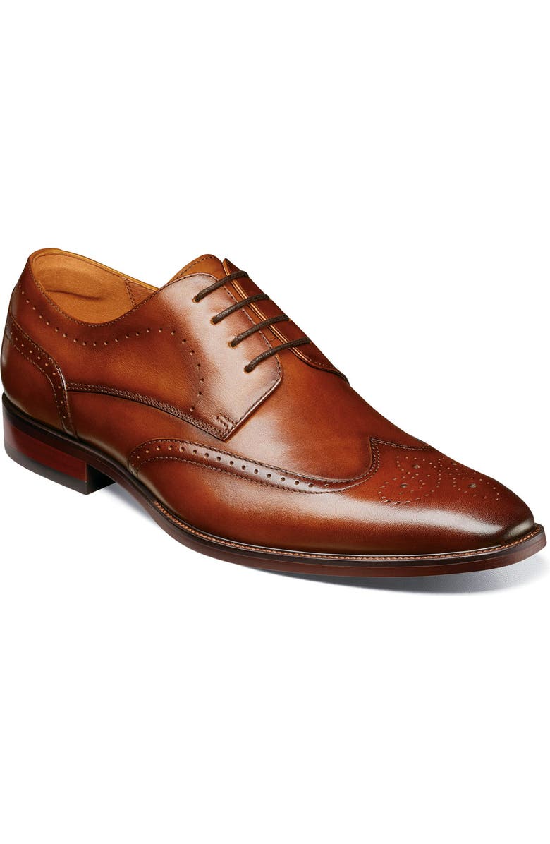 Florsheim Sorrento Wingtip, Main, color, Cognac