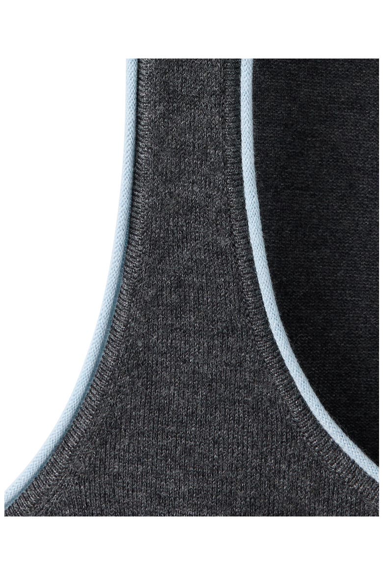 Contrast Piping Knit Top, Alternate, color, GREY