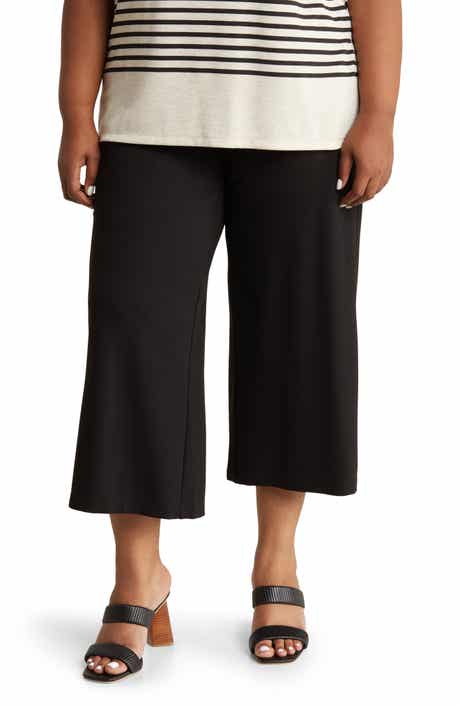 MAX STUDIO Ponte Knit Crop Wide Leg Pants