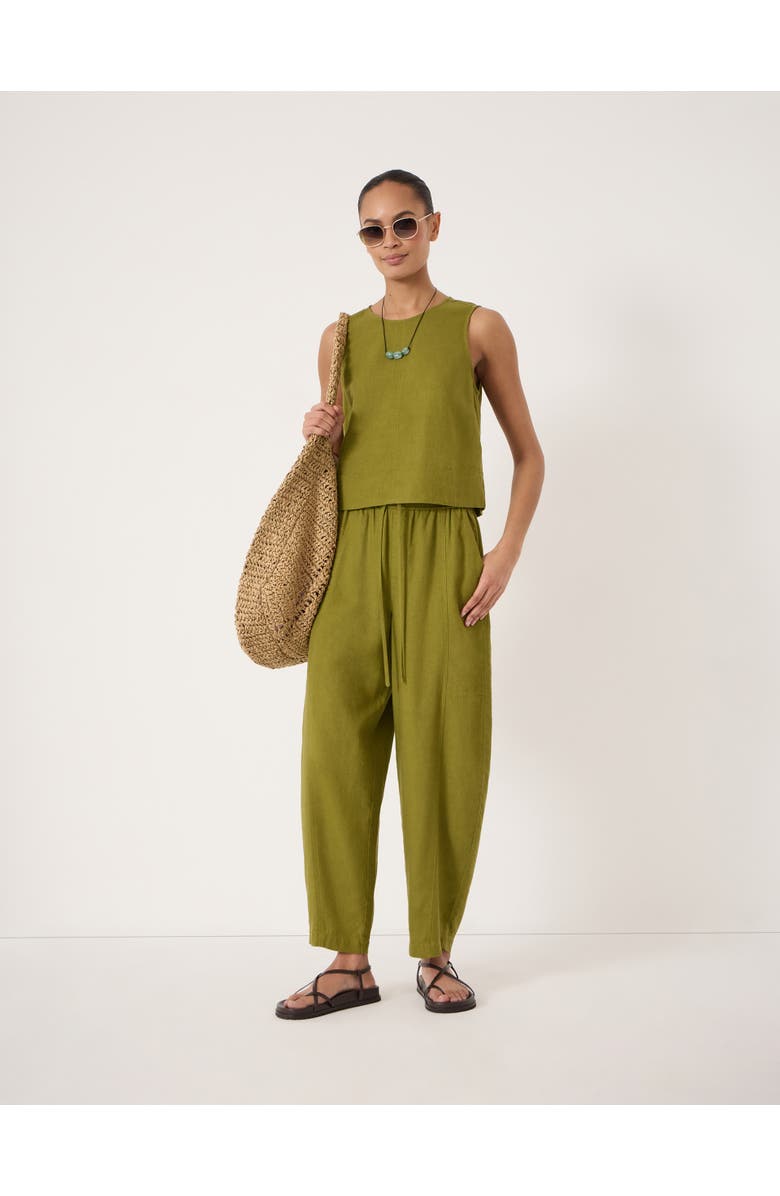 Hush Vera Linen Blend Shell Top, Alternate, color, Olive Green