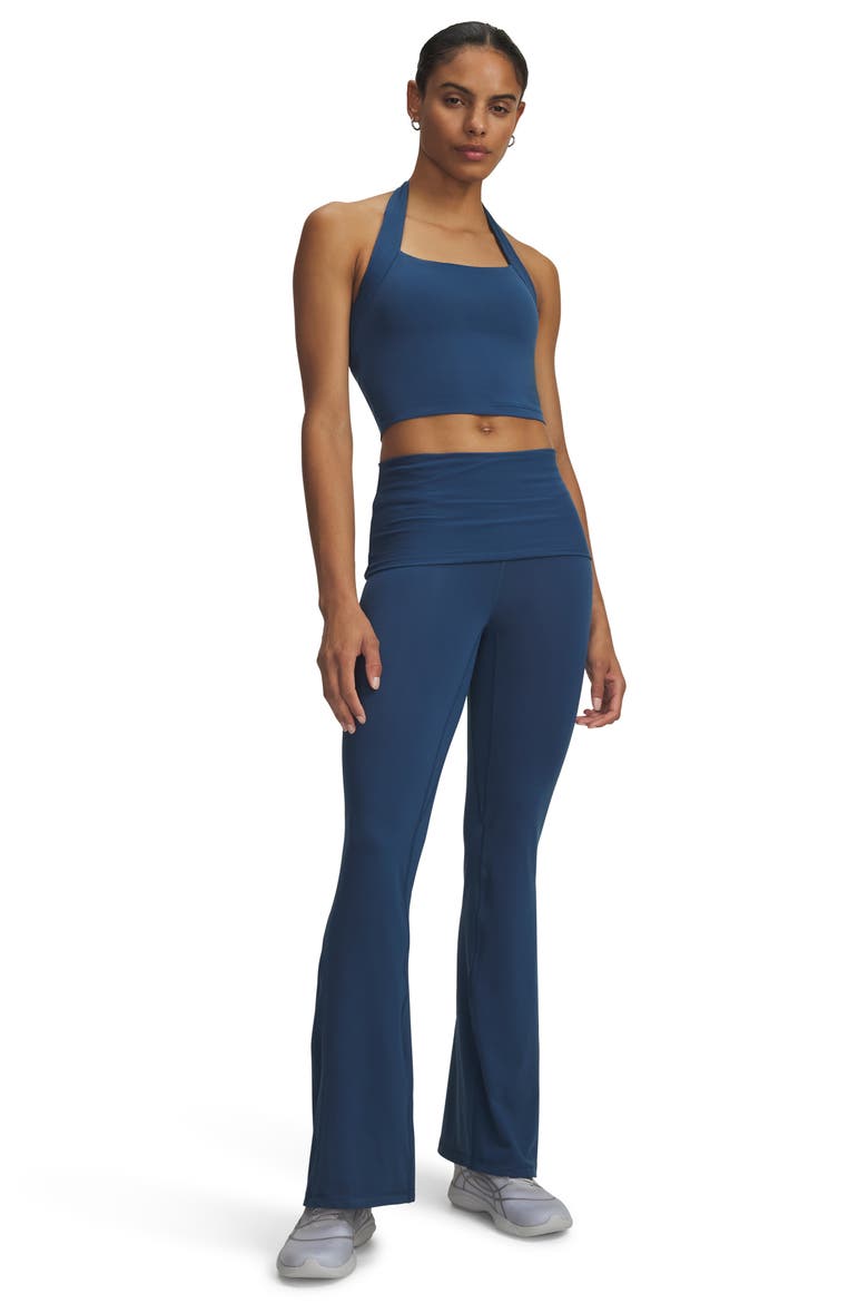 Meridian Performance Rib Foldover Flare Pants, Alternate, color, WHAM BLUE / / WHAM BLUE
