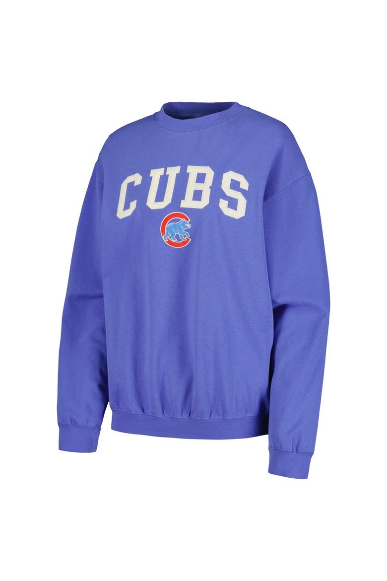 Women's Soft as a Grape Royal Chicago Cubs Pigment Dye Pullover Sweatshirt, Alternate, color, Royal
