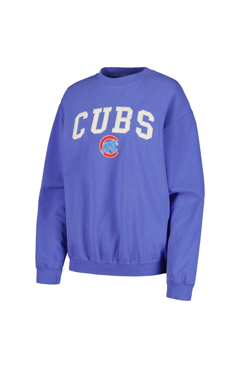 SOFT AS A GRAPE Women's Soft as a Grape Royal Chicago Cubs Pigment Dye Pullover Sweatshirt, Alternate, color, 