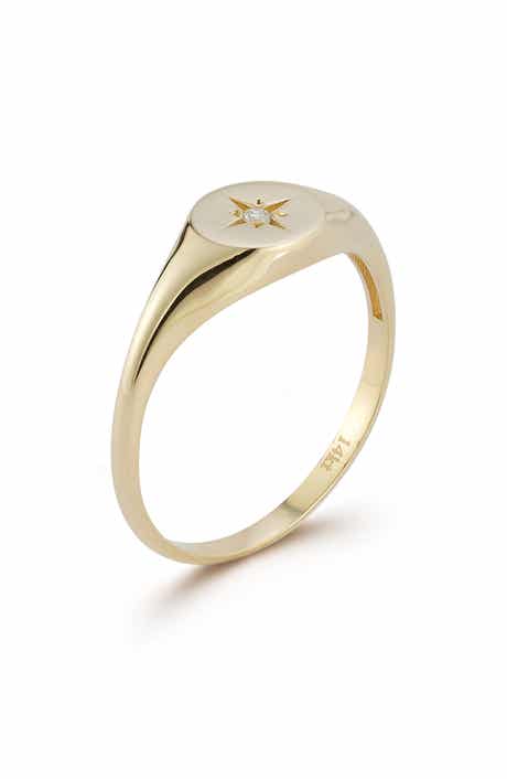 Ember Fine Jewelry 14K Gold Diamond Signet Ring