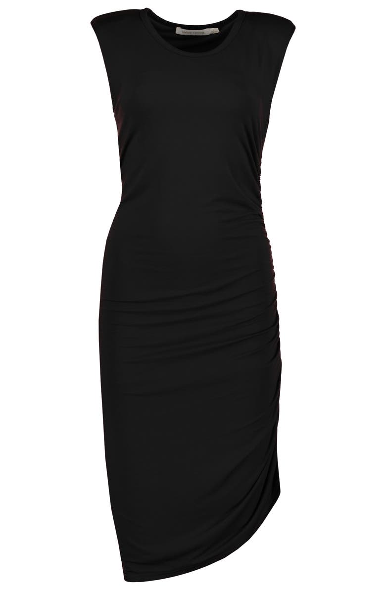 Bishop + Young Alex Side Ruched Midi Dress, Alternate, color, Black