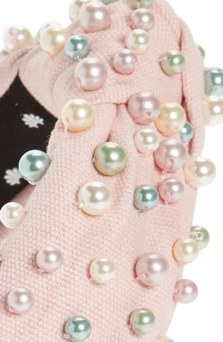 Lele Sadoughi x Atlantic-Pacific Multicolored Imitation Pearl Knotted Headband, Alternate, color,