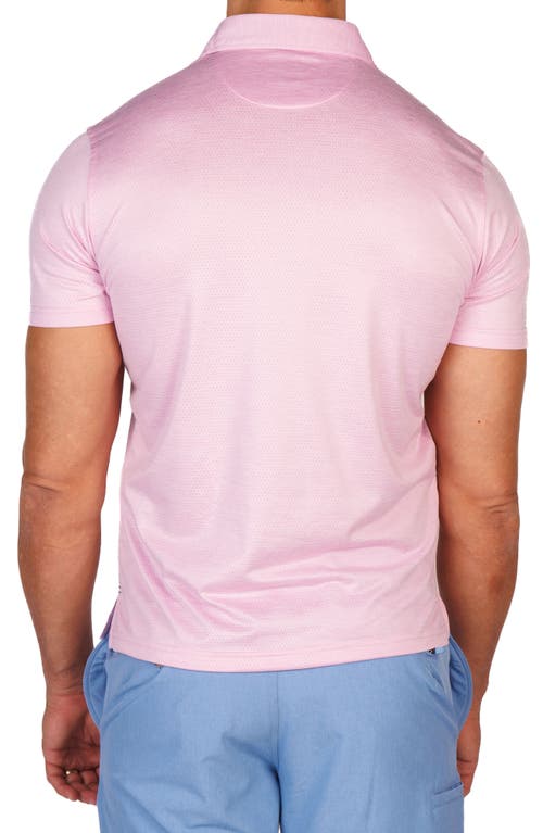 Tailorbyrd Mélange Mesh Performance Golf Polo In Pink