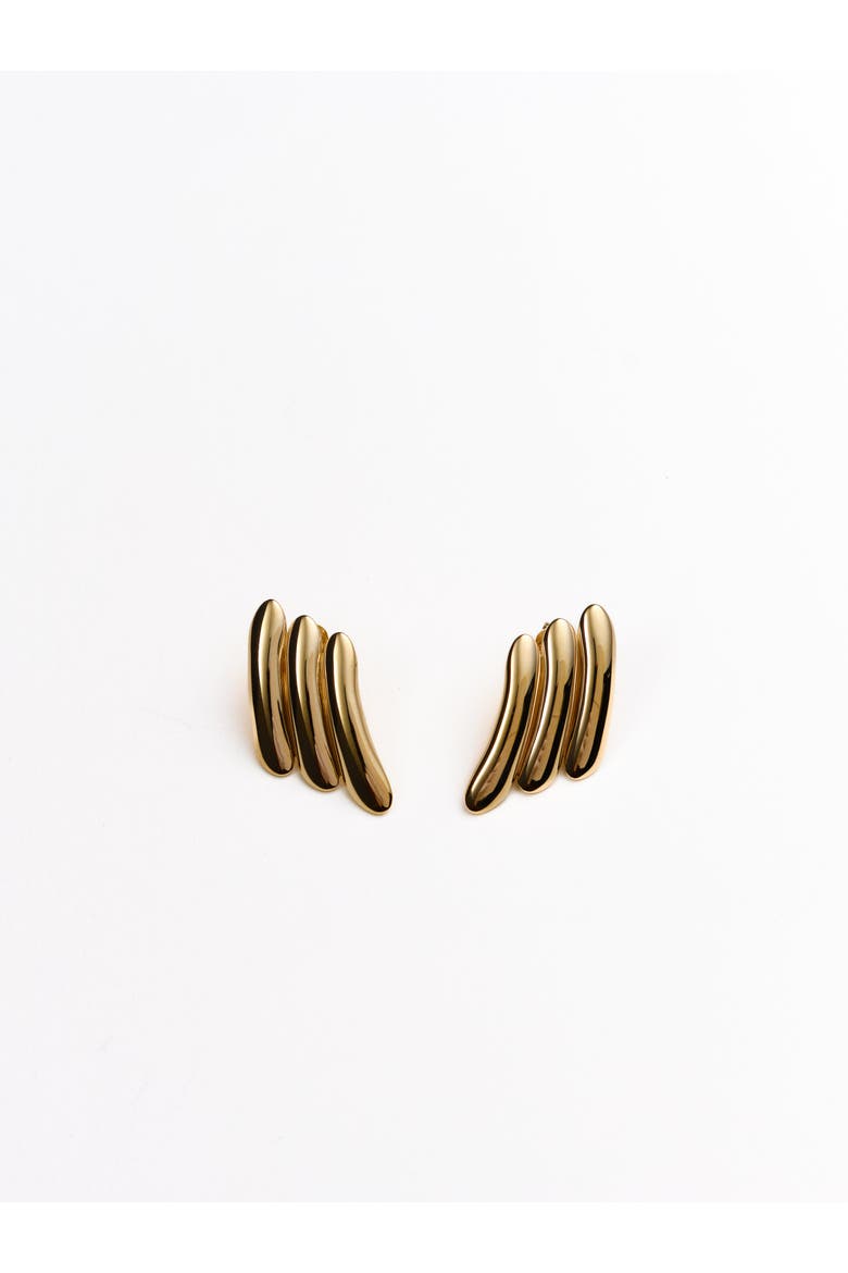 Maxime Large Ribbed Earrings, Main, color, Recycled Gold Vermeil