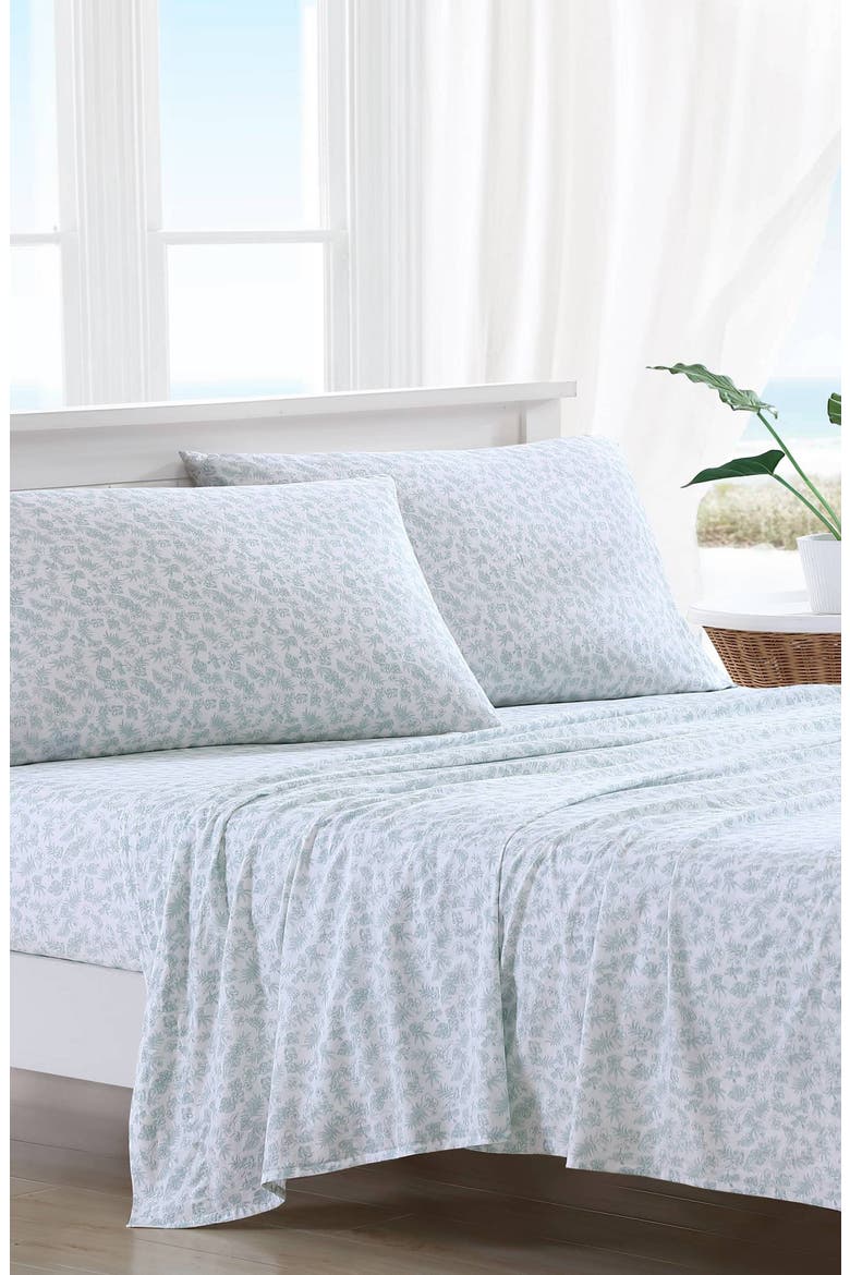 Hibiscvus Bloom 4-Piece Sheet Set, Main, color, SURF SPRAY