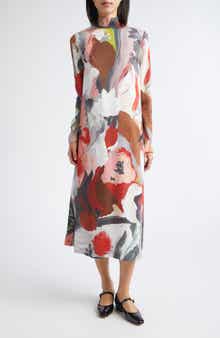 Stine Goya Paint Print Long Sleeve Dress
