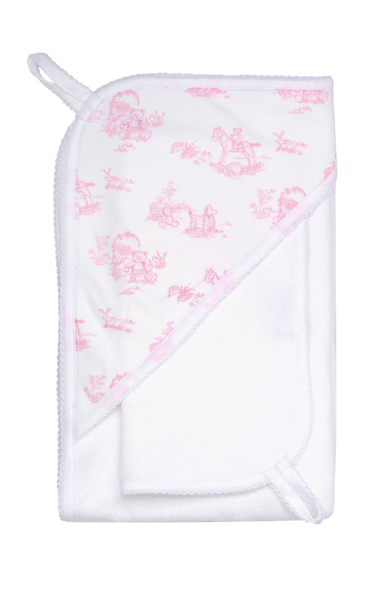 Nellapima Pink Toile Hooded Towel - Baby, Main, color, Pink