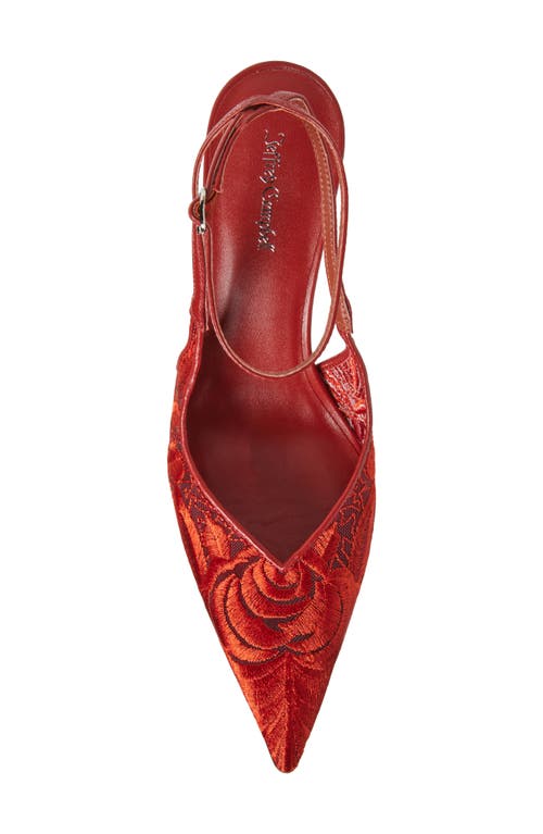 Jeffrey Campbell Exec Ankle Strap Pointed Toe Pump In Brick Red
