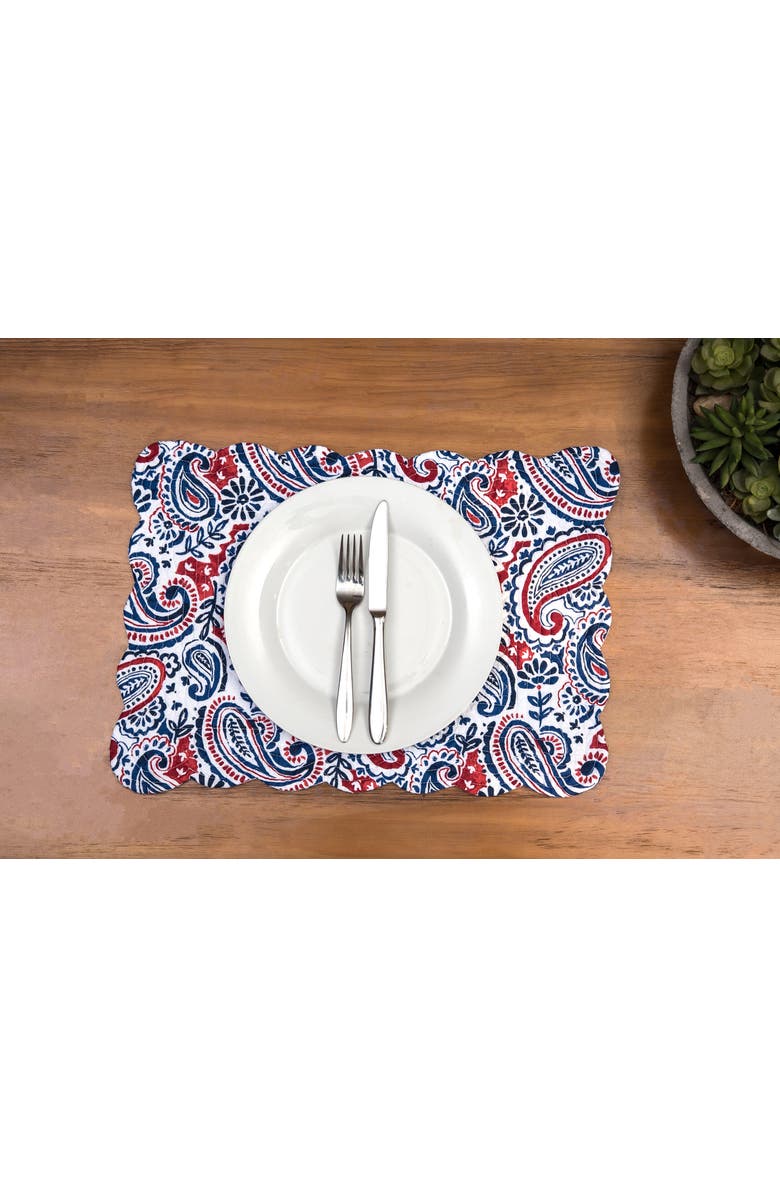 C&F Home Americana Paisley Set of 6 Placemats  13" x 19", Alternate, color, Blue