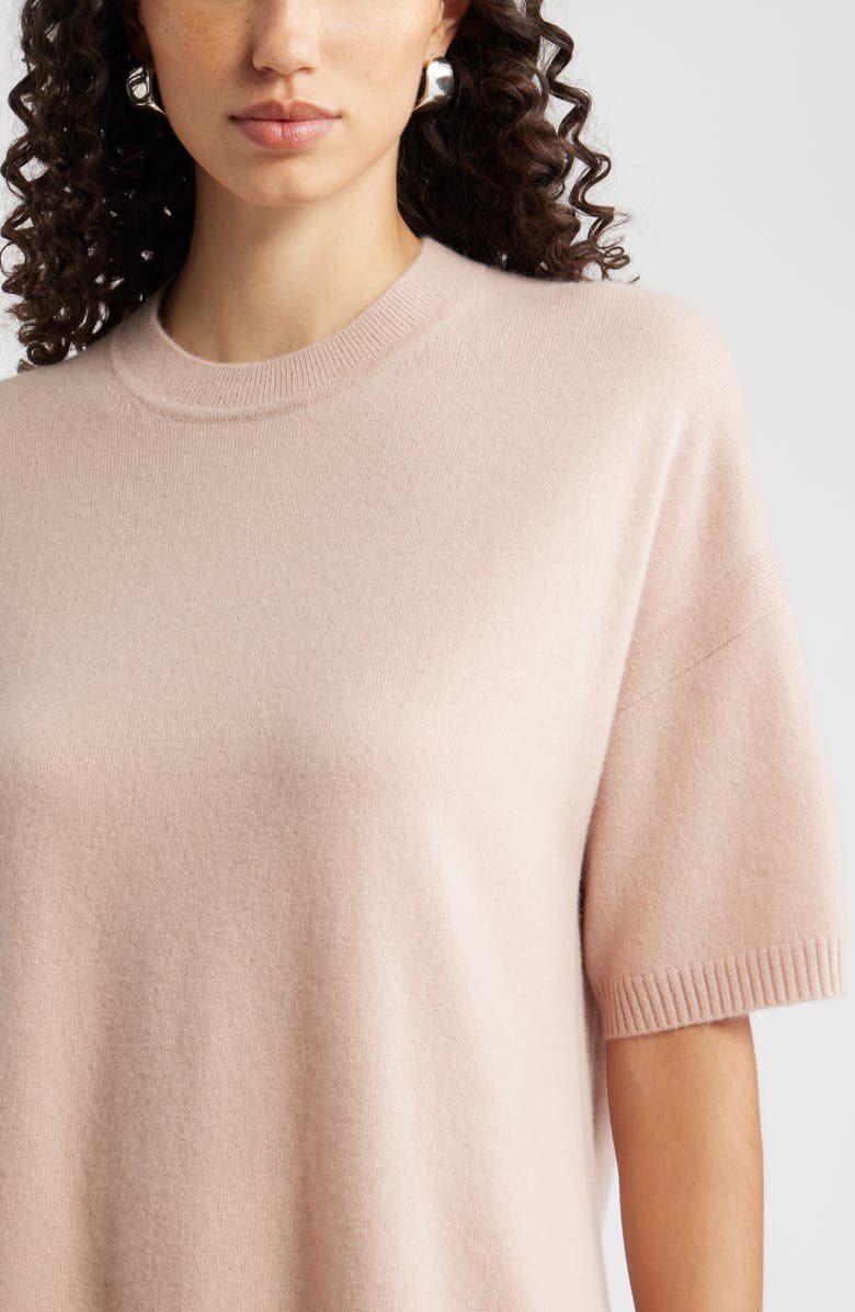 Nordstrom Relaxed Short Sleeve Cashmere Sweater, Alternate, color, Tan Memoir