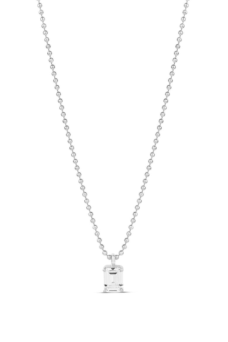 Cubic Zirconia Pendant Necklace, Main, color, SILVER