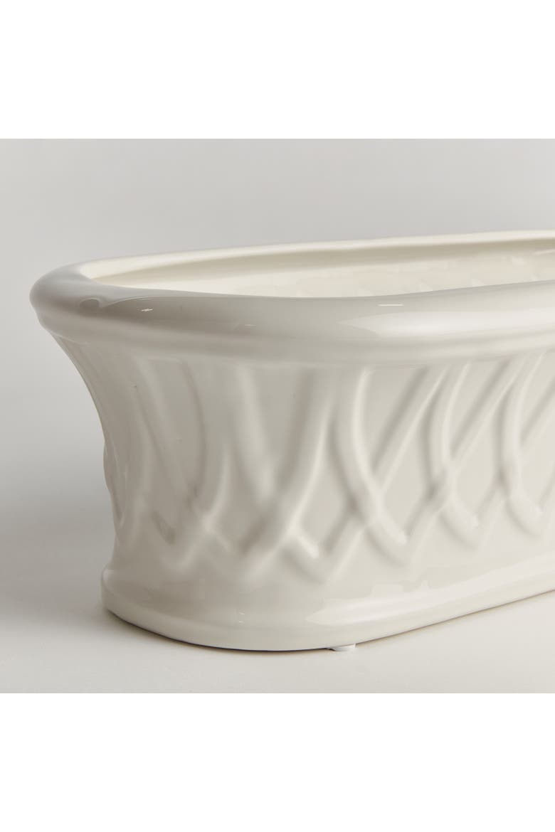 Hillingdon Oblong Cachepot, Alternate, color, White