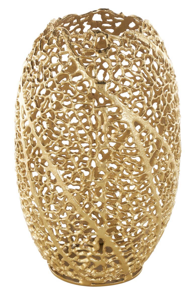 Golden Metal Vase, Main, color, GOLD