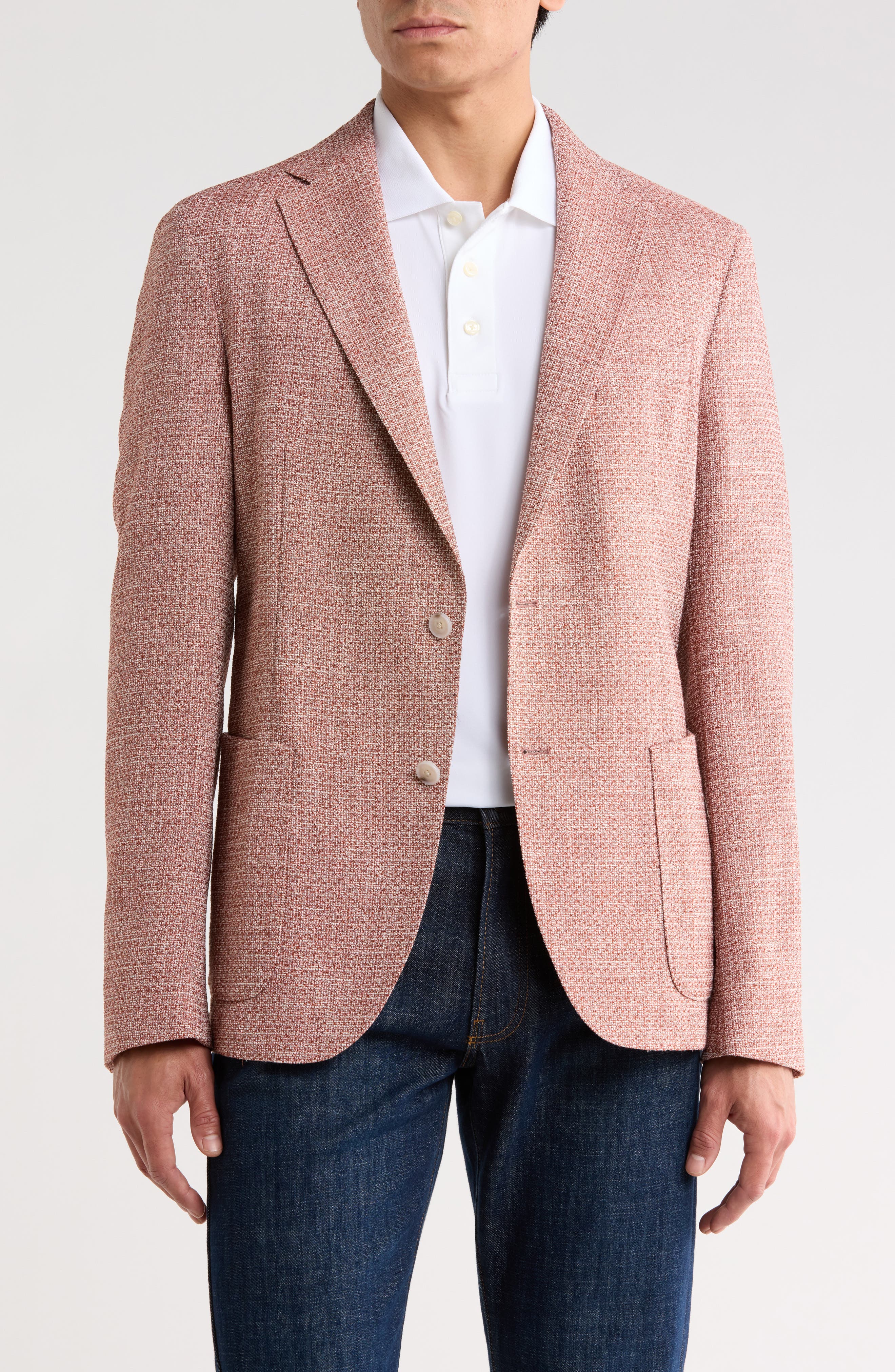 BOSS Hanry Dark Orange Cotton & Wool Blend Sport Coat