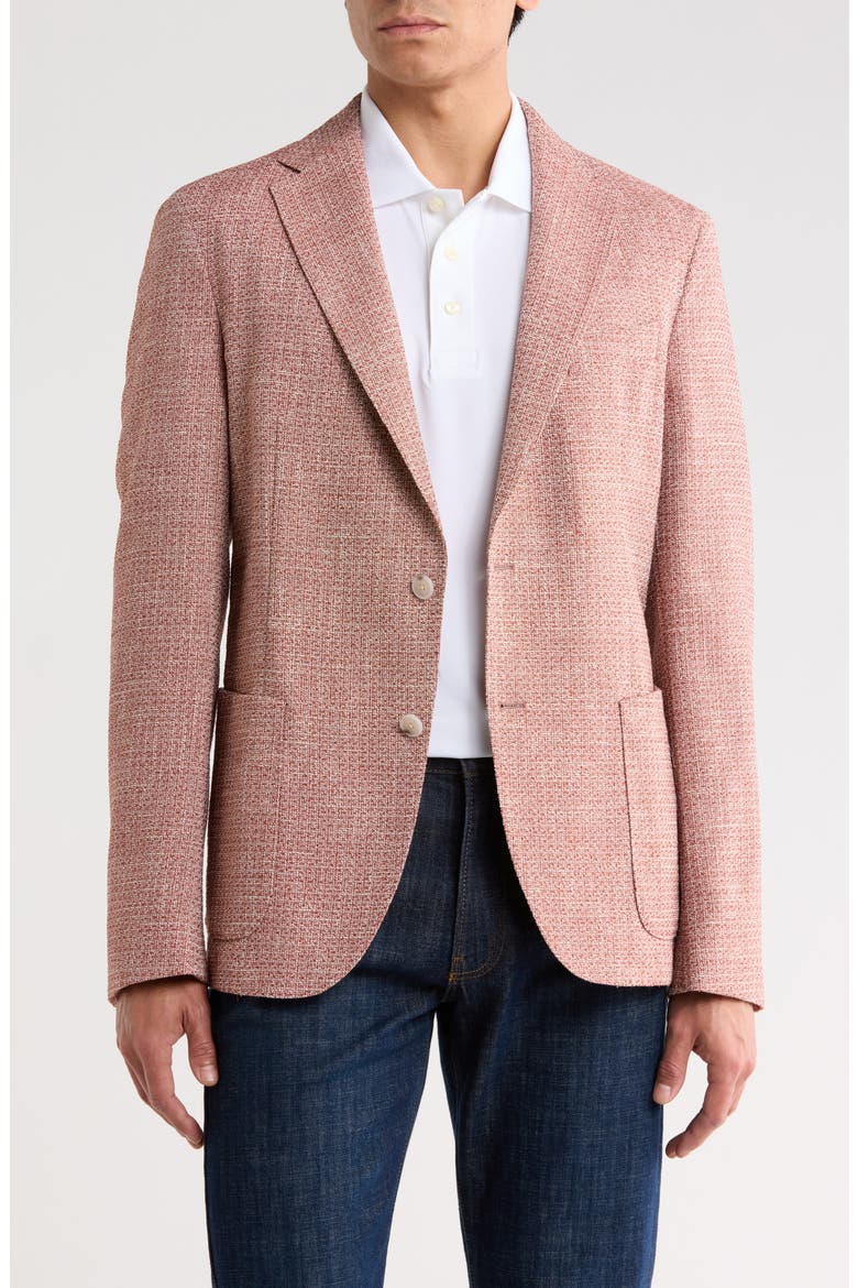 Hanry Dark Orange Cotton & Wool Blend Sport Coat, Main, color, DARK ORANGE