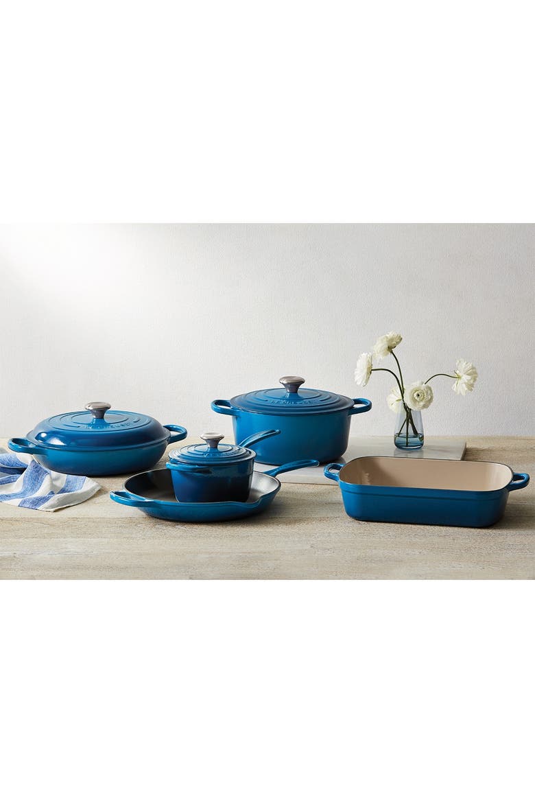 Signature 5.5-Quart Round Enamel Cast Iron Dutch Oven, Alternate, color, MARSEILLE