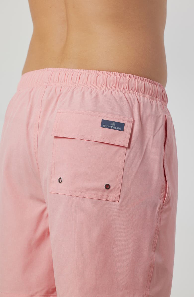 Rainforest Not Your Average Solid Swim Trunks, Alternate, color, Flamingo Pink